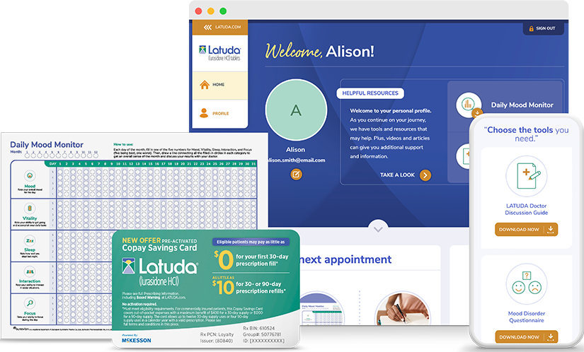 Graphic Of LATUDA® Patient Portal
